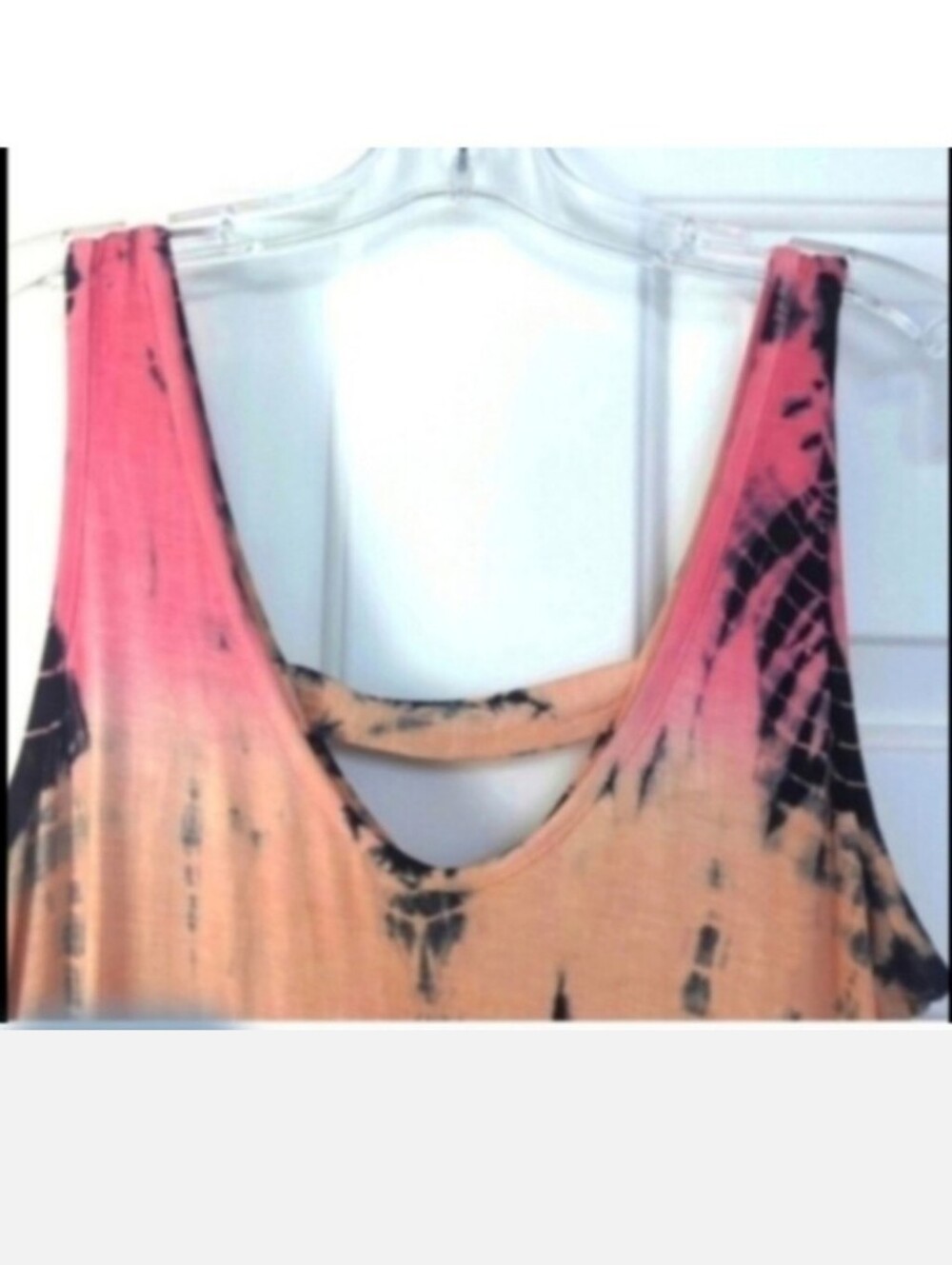 Pink & Peach Tunic Tank Top Medium Swimsuit Cover-up Festival - Picture 4 of 10